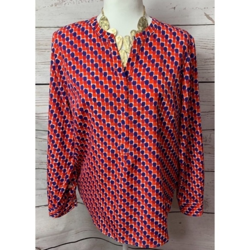 Nwot Talbots Polka-Dot Print Button Down Top - image 1
